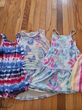 Lot Bundle Girls Size 5 6 Small Sleeveless Dresses Romper